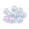 UV Plating Rainbow Iridescent Acrylic Crackl Beads PACR-C009-02H-1