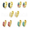 Brass Micro Pave Cubic Zirconia Hoop Earring EJEW-C088-29G-1