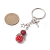 Alloy with Glass Seed Beads Keychain KEYC-MZ00010-04-3