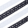 Gorgecraft 10 Yards 2 Colors Milk Fiber Embroidery Flower Lace Trim SRIB-GF0001-32-1