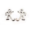 Platinum Plated Alloy Letter Pendants PALLOY-J718-01P-K-1