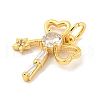 Rack Plating Brass Micro Pave Clear Cubic Zirconia Pendants KK-B093-01D-G-2
