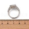 Round Brass Micro Pave Clear Cubic Zirconia Adjustable Ring Settings KK-D378-35P-4