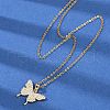 Brass Micro Pave Clear Cubic Zirconia Pendant Neckalces for Women NJEW-C076-19G-2
