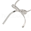 Bowknot 304 Stainless Steel Snake Chain Bracelets for Women BJEW-G721-01P-2