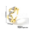 Elegant Geometric Brass Micro Pave Cubic Zirconia Cuff Rings for Women KY7986-2-2