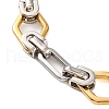 201 Stainless Steel Rhombus Byzantine Chain Bracelets BJEW-B078-126GP-2