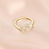 Fashionable Brass Cubic Zirconia Cuff Rings FS-WG4936F-18-1