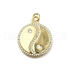 Brass Micro Pave Cubic Zirconia Pendants KK-C090-27G-1