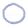 Natural Dyed Blue Lace Agate Beads Stretch Bracelets for Women BJEW-JB11260-2