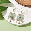 Natural Green Aventurine Chips Tree Dangle Earrings EJEW-JE05734-04-2