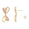 Cubic Zirconia Bowknow Stud Earrings EJEW-N011-67-3