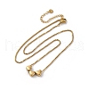 304 Stainless Steel Triple Beads Pendant Box Chain Necklaces NJEW-R026-02G-03-4