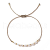 Fashionable Adjustable Plastic Imitation Pearl Braided Bracelets for Women NF7658-1