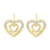 Brass Micro Pave Clear Cubic Zirconia Studs Earring for Women EJEW-S217-A07-1