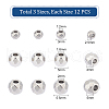 Unicraftale 36Pcs 3 Style 201 Stainless Steel Beads STAS-UN0045-50-3
