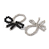 Bowknot CCB Plastic Round Beads Stretch Rings for Women RJEW-S412-05B-3