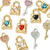 12Pcs 5 Styles Alloy Rhinestone Pendants FIND-FS0002-08-3
