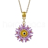 Glass Seed Beads & Polymer Clay & Evil Eye Lampwork Pendant Necklaces NJEW-MZ00101-04-2