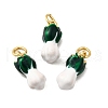 Brass Enamel Pendants KK-A252-13A-G-1