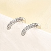 Cubic Zirconia C-Shaped Cuff Earrings EJEW-G295-19P-04-3