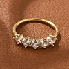 Brass Micro Pave Clear Cubic Zirconia Finger Rings RJEW-C120-18G-2