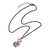 Alloy Enamel Black & White Pendant Necklaces NJEW-JN05121-06-4