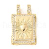 Brass Micro Pave Cubic Zirconia Pendants KK-U053-20G-05-1