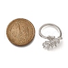 Rack Plating Brass Cubic Zirconia Cuff Finger Rings for Women RJEW-C115-04P-5