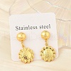 Flower 304 Stainless Steel Dangle Stud Earrings EJEW-A125-44G-1