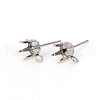 Non-Tarnish 304 Stainless Steel Post Stud Earring Settings STAS-I150-05C-P-2