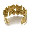 Ion Plating(IP) 304 Stainless Steel Cuff Ring for Women RJEW-U025-03G-3