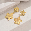 Stylish Stainless Steel Retro Flower Dangle Stud Earrings DL6175-1-2