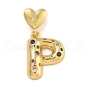 Brass Micro Pave Colorful Cubic Zirconia Pendants KK-P281-01G-P-1