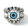 Evil Eye Alloy Acrylic Adjustable Rings RJEW-K275-51AS-01-2