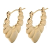 Oval 201 Stainless Steel Half Hoop Earrings for Women EJEW-G385-18G-1