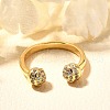Rack Plating Brass Micro Pave Cubic Zirconia Cuff Finger Rings for Women RJEW-C117-04B-G-2