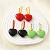 Heart Brass Hoop Earrings EJEW-D314-02G-1