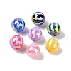 10Pcs UV Plating Colours Acrylic Beads OACR-S146-01O-2