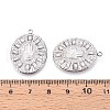 304 Stainless Steel Micro Pave Cubic Zirconia Pendants STAS-N109-205P-3