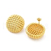 Rack Plating Half Round Brass Stud Earrings EJEW-M029-08G-2