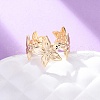 Brass Adjustable Open Cuff Rings for Women RJEW-R021-02G-1