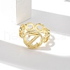 Brass Open Cuff Rings for Women RJEW-K289-01G-Z-3