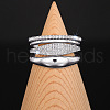4Pcs Brass Micro Pave Clear Cubic Zirconia Finger Rings & Brass Finger Rings Set FS-WG9B944-03-2