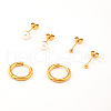 3 Pairs French Minimalist Round & Ring Stainless Steel Earring Sets ZZ2874-5