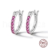 Anti-Tarnish Rhodium Plated 925 Sterling Silver Hoop Earring for Women VR9878-5-1