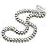 304 Stainless Steel Rectangle Link Chain Neklaces for Women NJEW-R024-01P-4