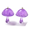 Luminous Epoxy Resin Mushroom Pendants RESI-C054-01C-2