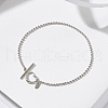 925 Sterling Silver Anklet AJEW-Z029-06P-2