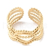 304 Stainless Steel Multi Line Wave Open Cuff Rings RJEW-D002-44G-1